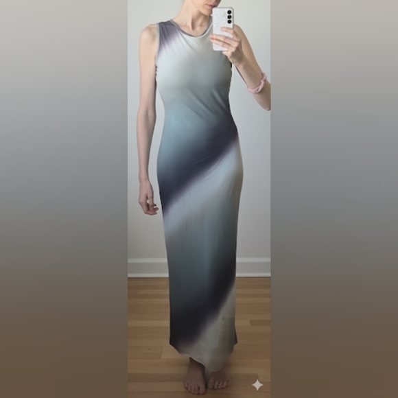 See You Monday Dresses & Skirts - ​🌌 Dreamy Whimsigoth Ombré Bodycon Maxi Dress *NEW* Green Grey Purple Size Med